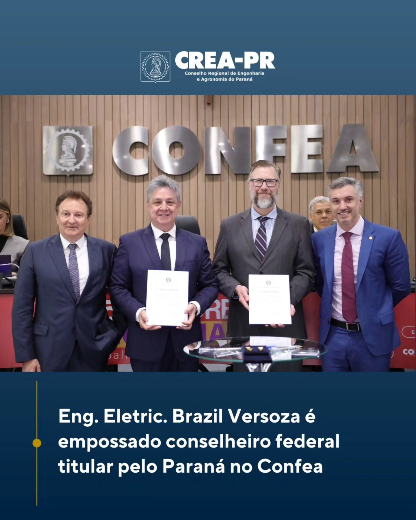 O engenheiro eletricista Brazil Versoza, ex-presidente do CEAL, toma posse  como conselheiro federal titular da Engenharia Elétrica do Paraná